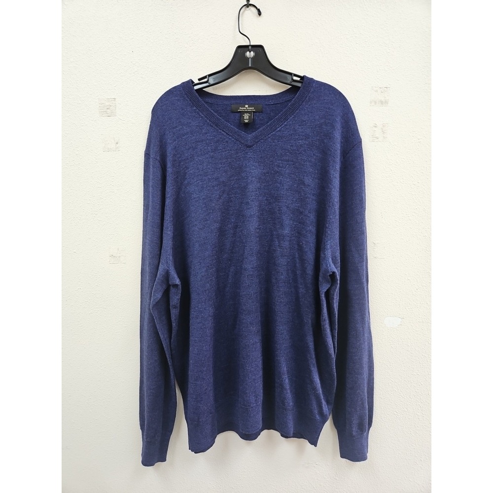 Daniel Bishop Mens XXL 100% Extra Fine Merino Wool V-Neck Sweater